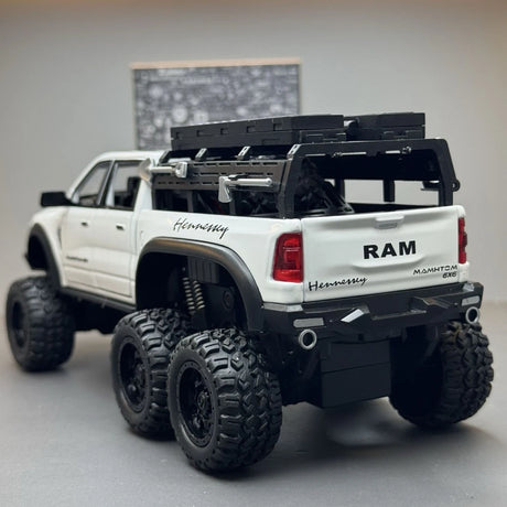 [TOY] 1:24 Dodge RAM 2021 1500 TRX Mammoth 6x6 White Model Car Die-Cast