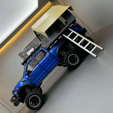 فورد 2020 F-150 رابتور 6x6 تخييم طرق وعرة RV أزرق 1:24 – نموذج عرض مصبوب، مصبوب.