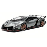 Lamborghini 2013 Veneno Silver 1:24 – model wyświetlacza odlewany z metalu