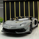 [TOY] 1:24 Lamborghini 2018 Aventador LP770-4 SVJ Gray Model Car Die-Cast