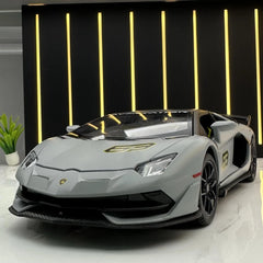[TOY] 1:24 Lamborghini 2018 Aventador LP770-4 SVJ Gray Model Car Die-Cast