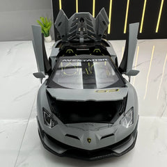 [TOY] 1:24 Lamborghini 2018 Aventador LP770-4 SVJ Gray Model Car Die-Cast