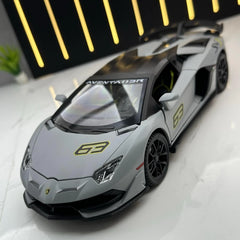 [TOY] 1:24 Lamborghini 2018 Aventador LP770-4 SVJ Gray Model Car Die-Cast