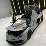 [TOY] 1:24 Lamborghini 2018 Aventador LP770-4 SVJ Gray Model Car Die-Cast