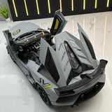 [TOY] 1:24 Lamborghini 2018 Aventador LP770-4 SVJ Gray Model Car Die-Cast