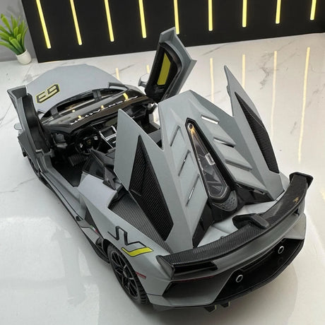 [TOY] 1:24 Lamborghini 2018 Aventador LP770-4 SVJ harmaa pienoismalli Die-Cast