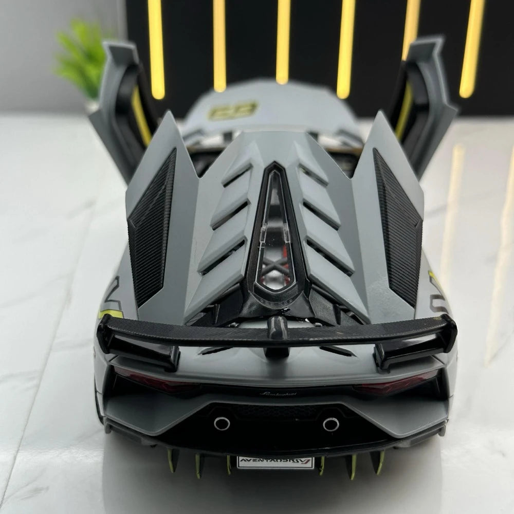 [TOY] 1:24 Lamborghini 2018 Aventador LP770-4 SVJ Gray Model Car Die-Cast