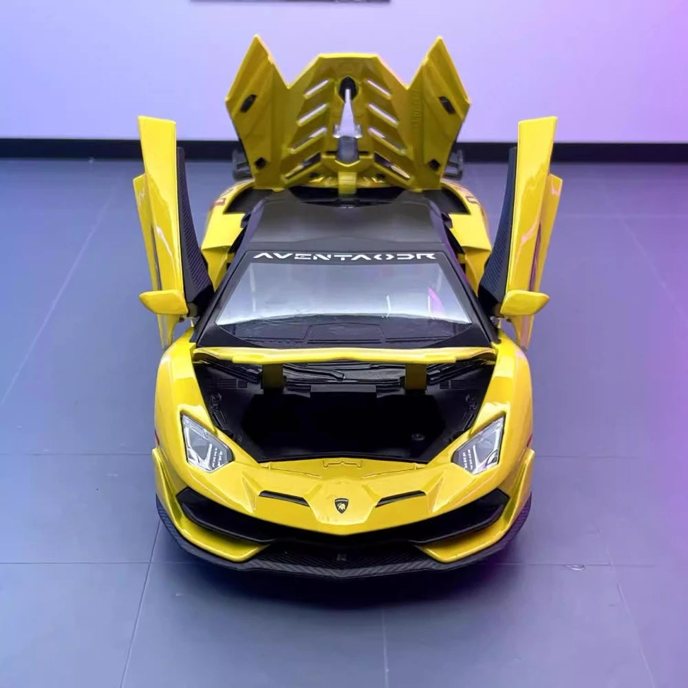 [TOY] 1:24 Lamborghini 2018 Aventador LP770-4 SVJ Yellow Model Car Die-Cast
