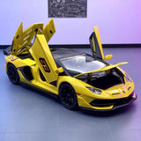 [TOY] 1:24 Lamborghini 2018 Aventador LP770-4 SVJ Yellow Model Car Die-Cast