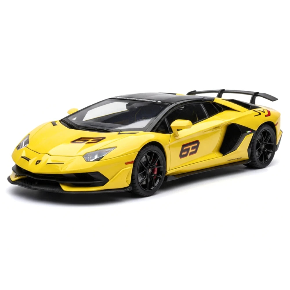 [TOY] 1:24 Lamborghini 2018 Aventador LP770-4 SVJ Yellow pienoismalli Die-Cast