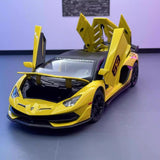 [TOY] 1:24 Lamborghini 2018 Aventador LP770-4 SVJ Yellow Model Car Die-Cast
