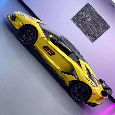 [TOY] 1:24 Lamborghini 2018 Aventador LP770-4 SVJ Yellow Model Car Die-Cast