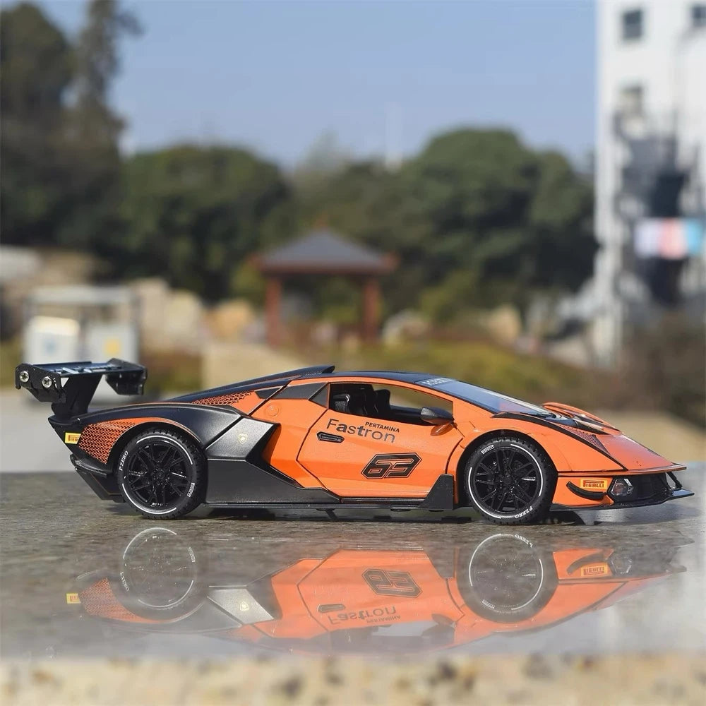[TOY] 1:24 Lamborghini 2020 Essenza SCV12 Orange Model Car Die-Cast