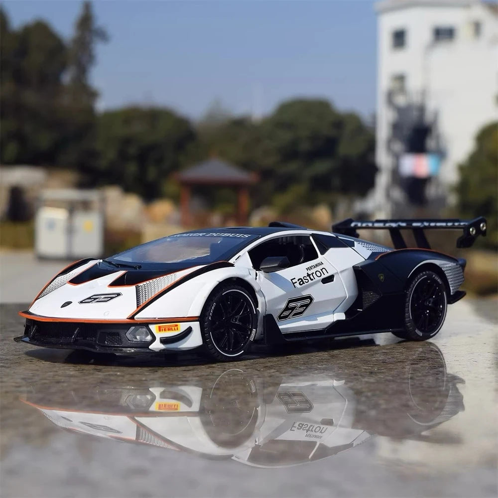 [TOY] 1:24 Lamborghini 2020 Essenza SCV12 White Model Car Die-Cast
