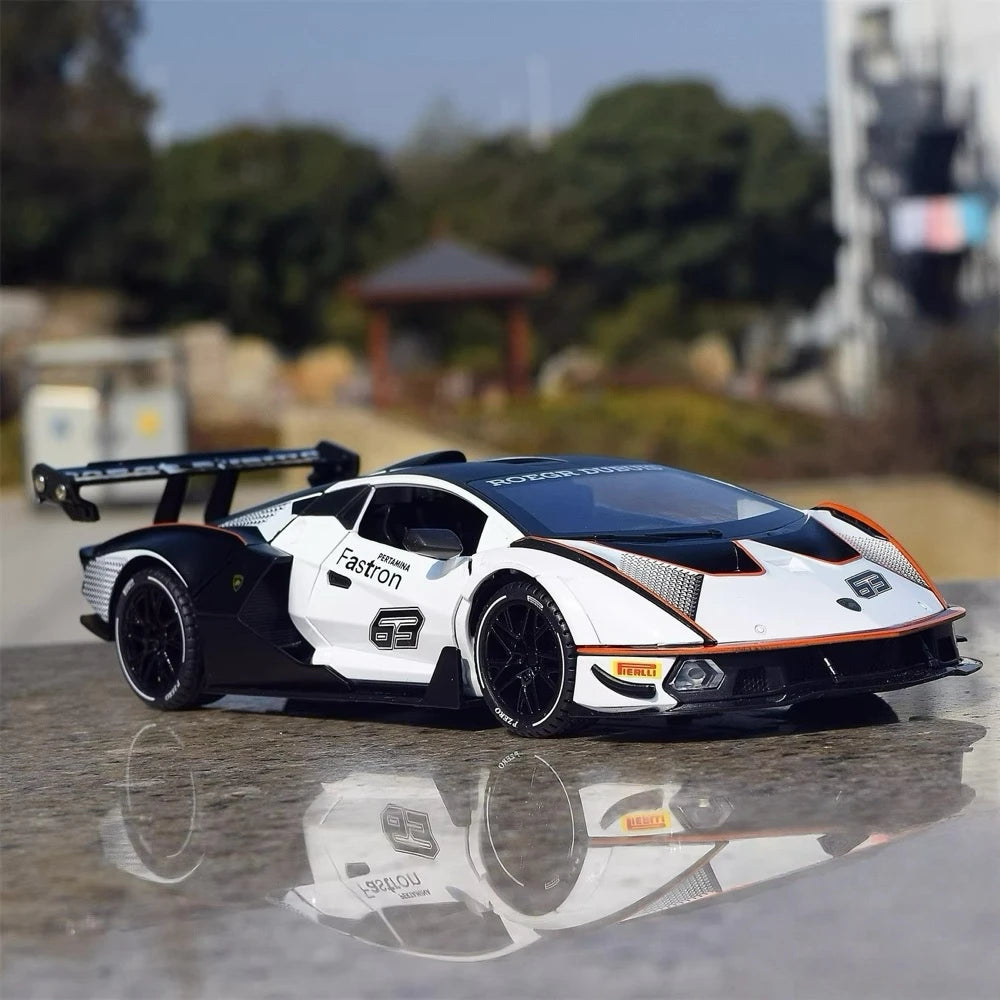 [TOY] 1:24 Lamborghini 2020 Essenza SCV12 White Model Car Die-Cast