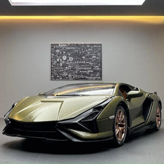 [TOY] 1:24 Lamborghini 2020 Sian FKP 37 verde modellino di auto Die-Cast