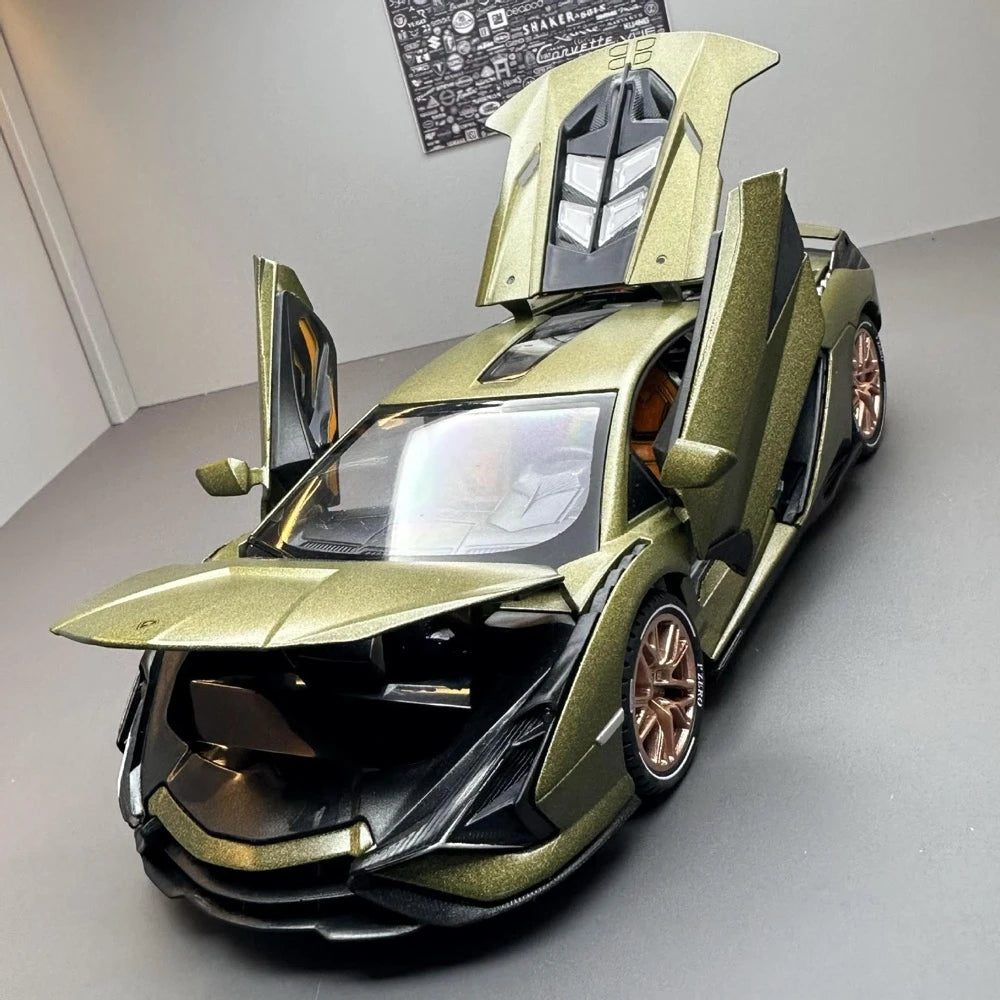 [TOY] 1:24 Lamborghini 2020 Sian FKP 37 verde modellino di auto Die-Cast