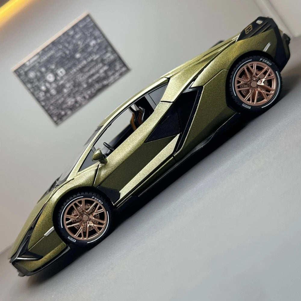 [TOY] 1:24 Lamborghini 2020 Sian FKP 37 verde modellino di auto Die-Cast