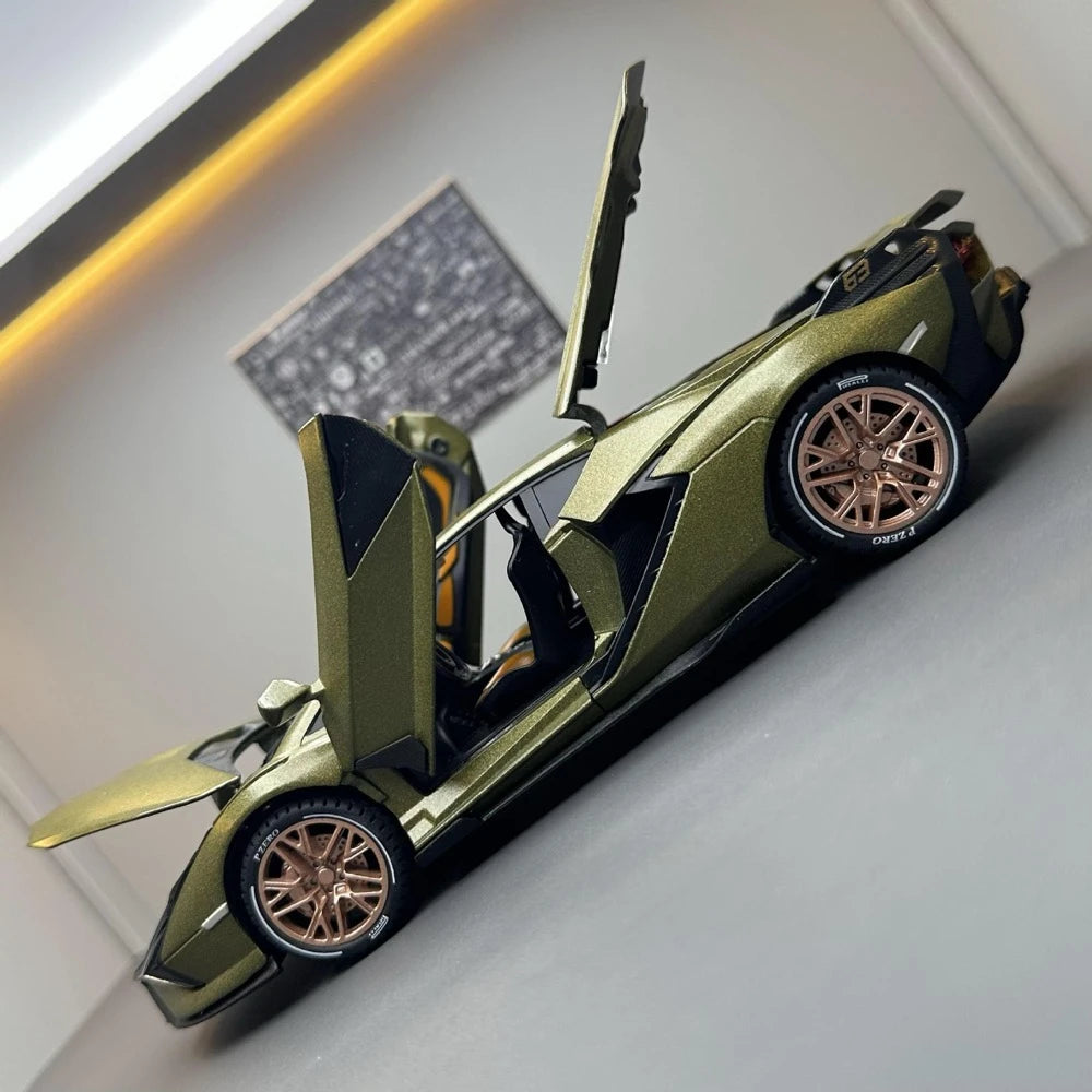 [TOY] 1:24 Lamborghini 2020 Sian FKP 37 verde modellino di auto Die-Cast