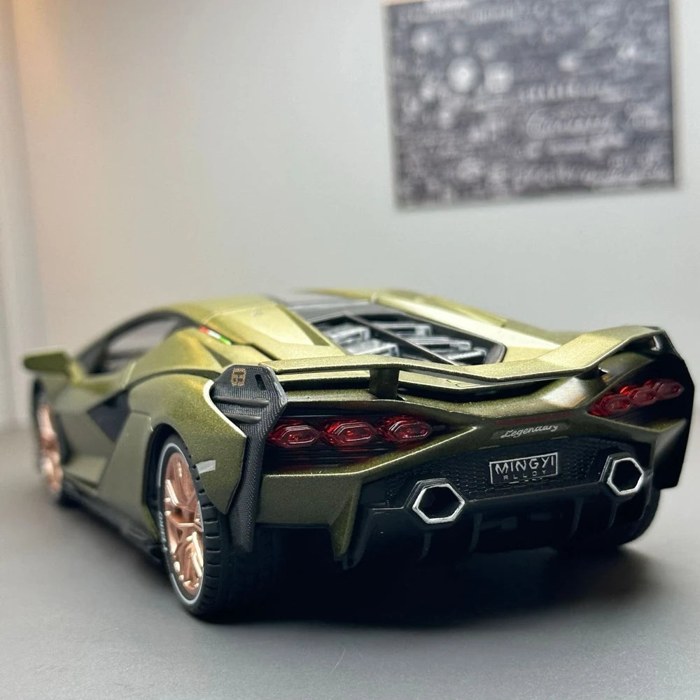 [TOY] 1:24 Lamborghini 2020 Sian FKP 37 verde modellino di auto Die-Cast