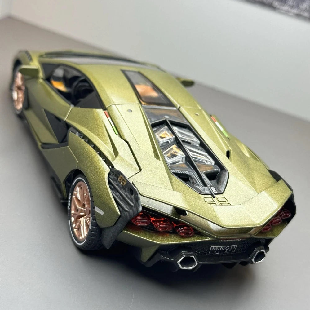 [TOY] 1:24 Lamborghini 2020 Sian FKP 37 verde modellino di auto Die-Cast