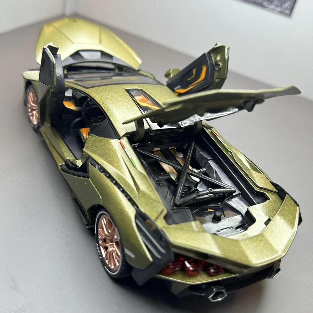 [TOY] 1:24 Lamborghini 2020 Sian FKP 37 verde modellino di auto Die-Cast