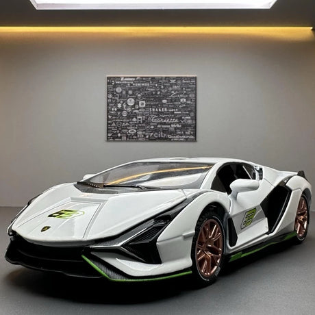 [TOY] 1:24 Lamborghini 2020 Sian FKP 37 White Model Car Die-Cast