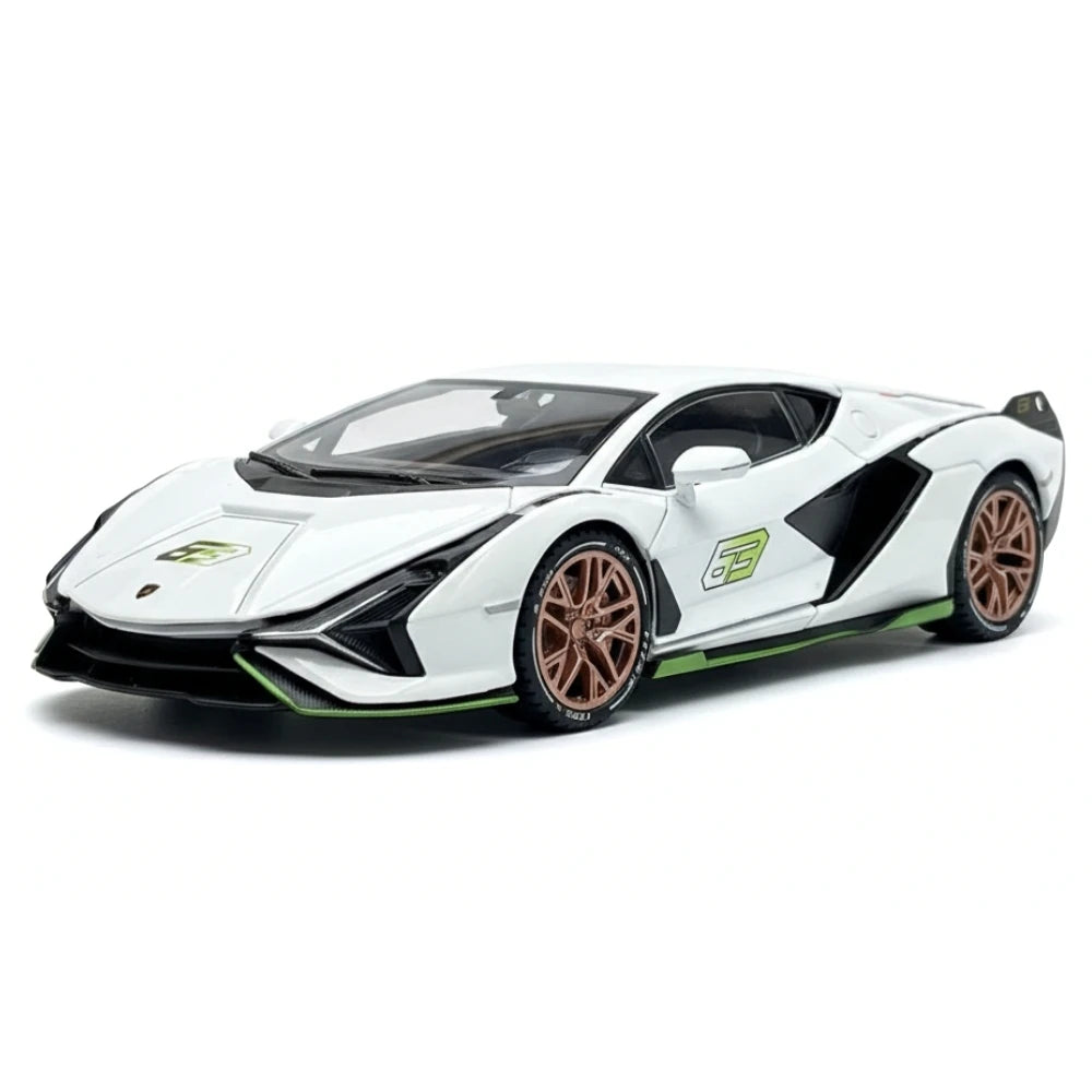 [TOY] 1:24 Lamborghini 2020 Sian FKP 37 White Model Car Die-Cast
