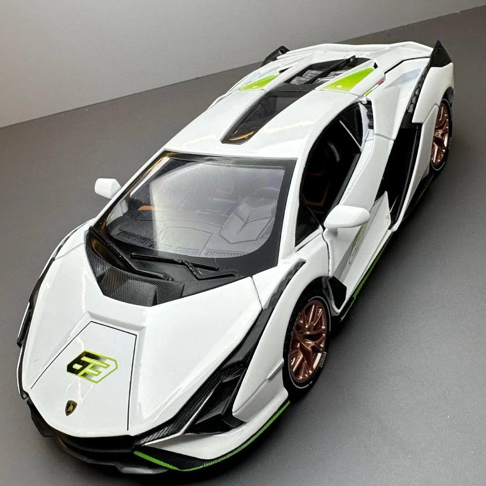 [TOY] 1:24 Lamborghini 2020 Sian FKP 37 White Model Car Die-Cast