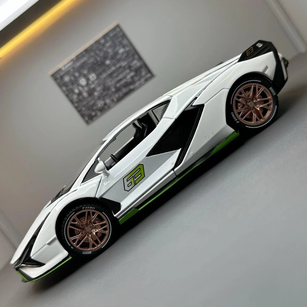 [TOY] 1:24 Lamborghini 2020 Sian FKP 37 White Model Car Die-Cast