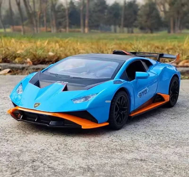 [TOY] 1:24 Lamborghini 2023 Huracan STO Blue Model Car Die-Cast