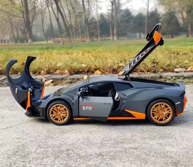 [TOY] 1:24 Lamborghini 2023 Huracan STO Gray Model Car Die-Cast
