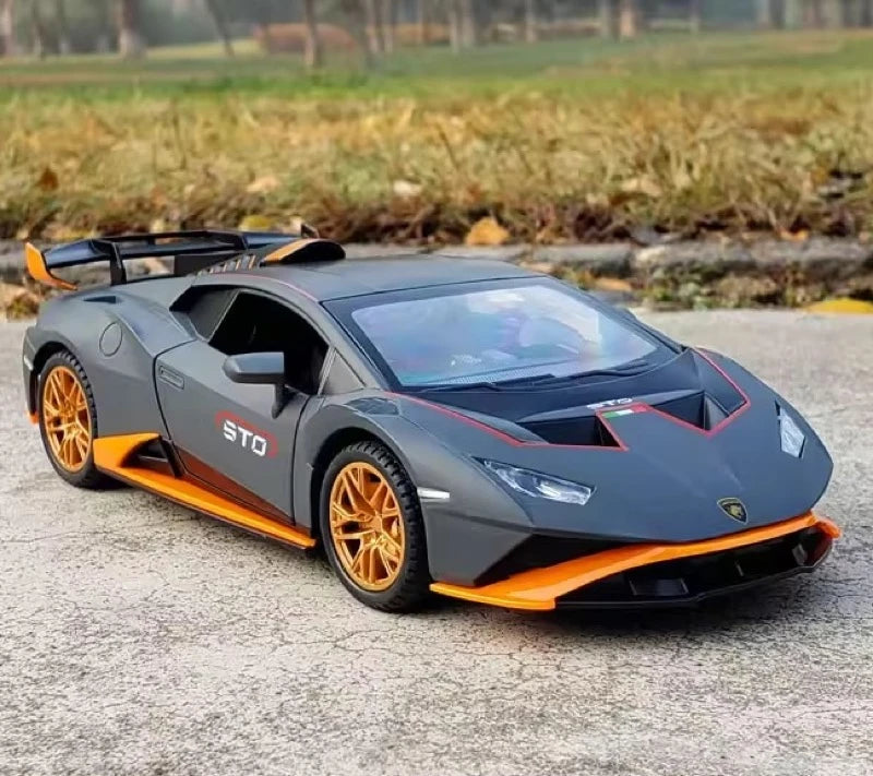 [TOY] 1:24 Lamborghini 2023 Huracan STO Gray Model Car Die-Cast