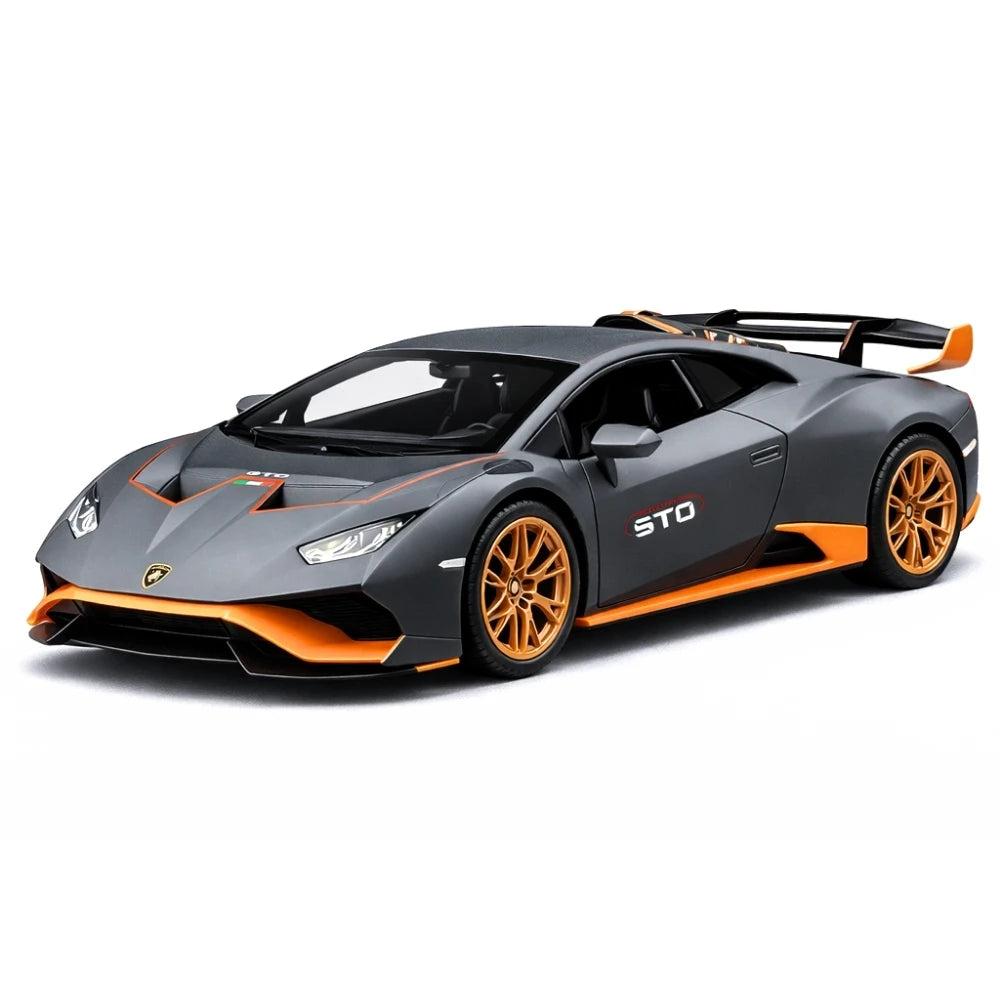 [TOY] 1:24 Lamborghini 2023 Huracan STO Gray Model Car Die-Cast