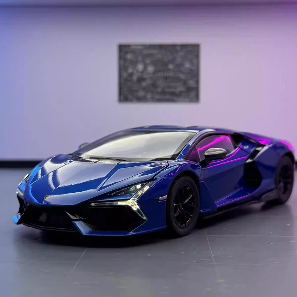 [TOY] 1:24 Lamborghini 2023 Revuelto blu modellino di auto Die-Cast