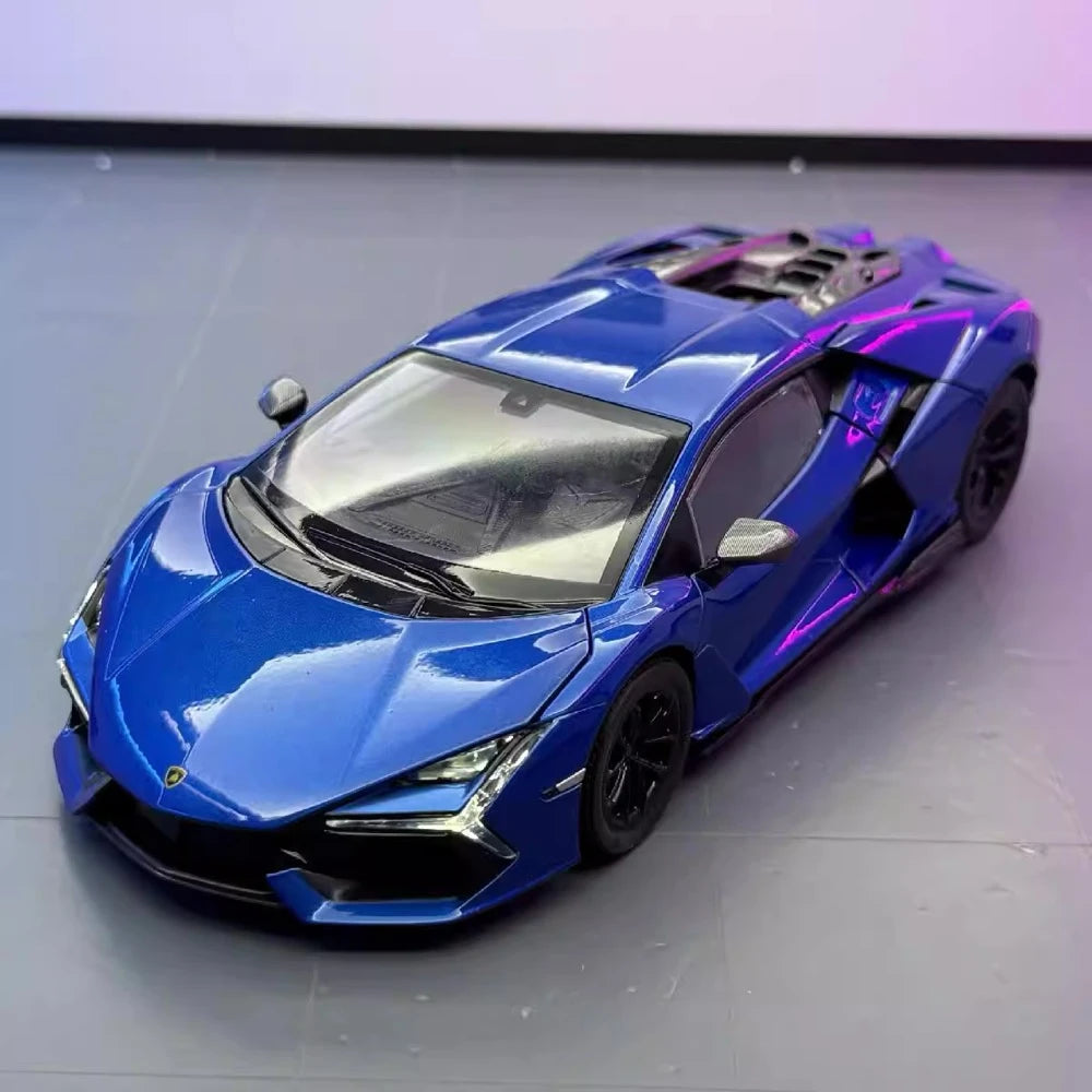 [TOY] 1:24 Lamborghini 2023 Revuelto blu modellino di auto Die-Cast