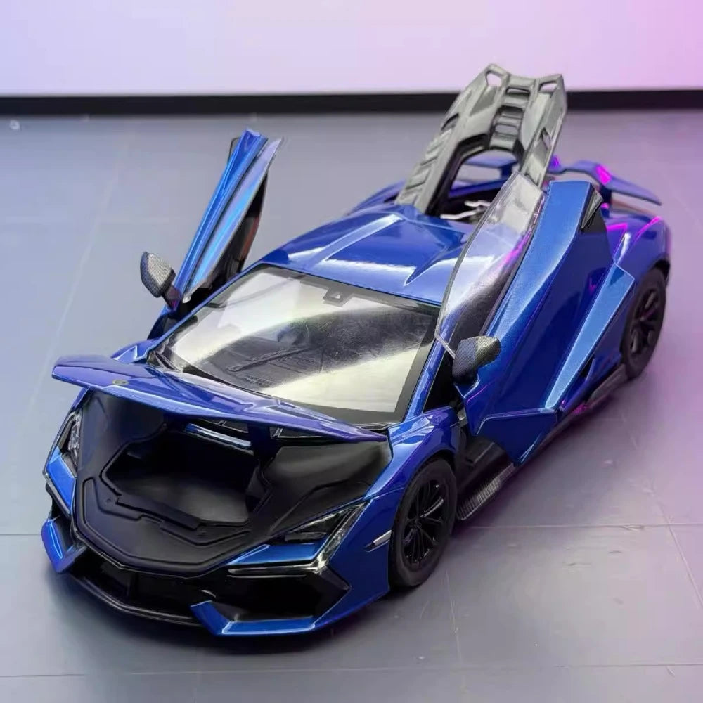 [TOY] 1:24 Lamborghini 2023 Revuelto Blue Model Car Die-Cast