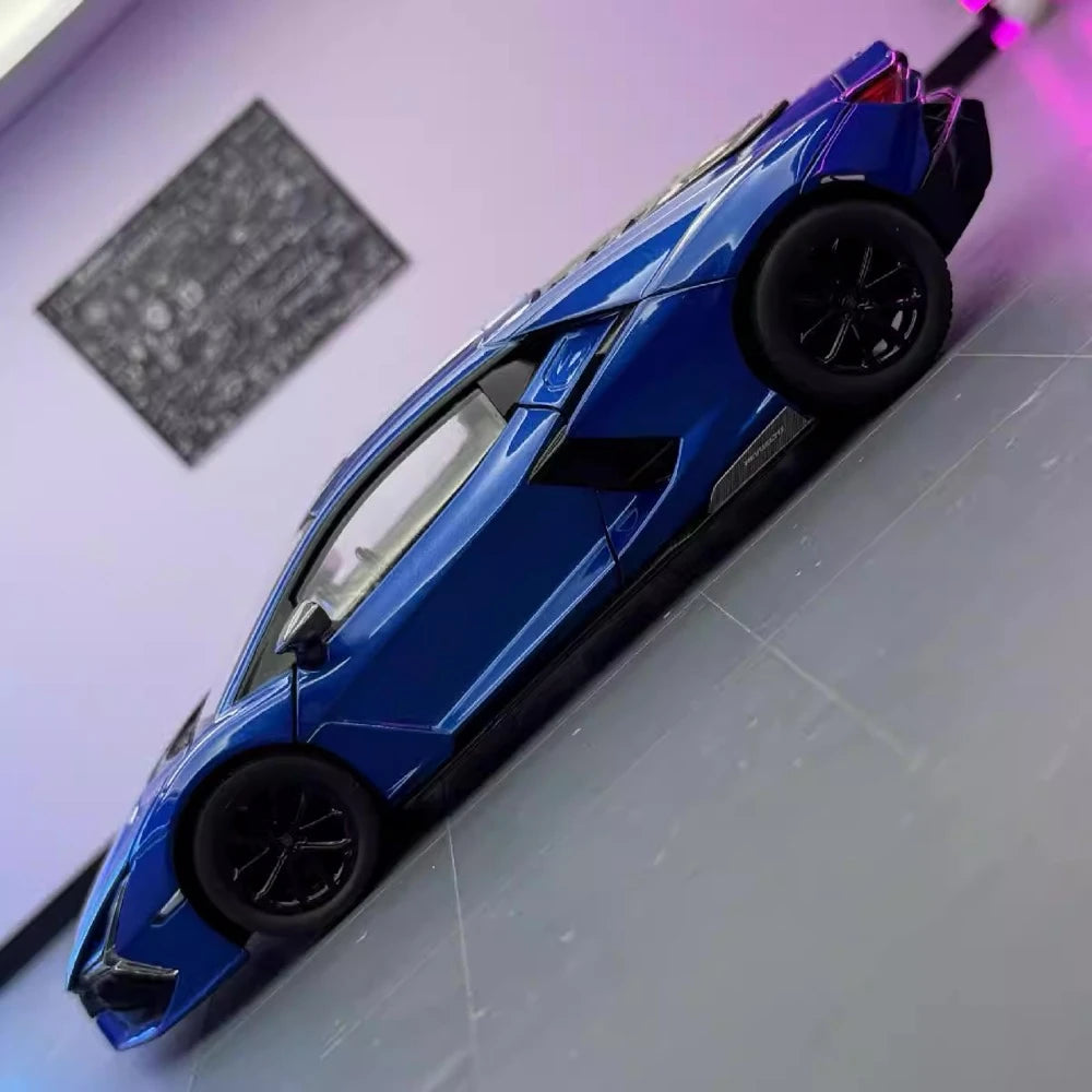 [TOY] 1:24 Lamborghini 2023 Revuelto blu modellino di auto Die-Cast