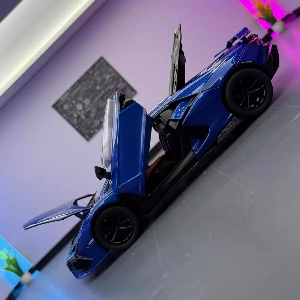 [TOY] 1:24 Lamborghini 2023 Revuelto blu modellino di auto Die-Cast