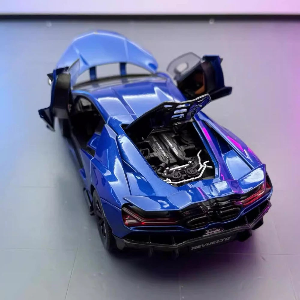 [TOY] 1:24 Lamborghini 2023 Revuelto blu modellino di auto Die-Cast