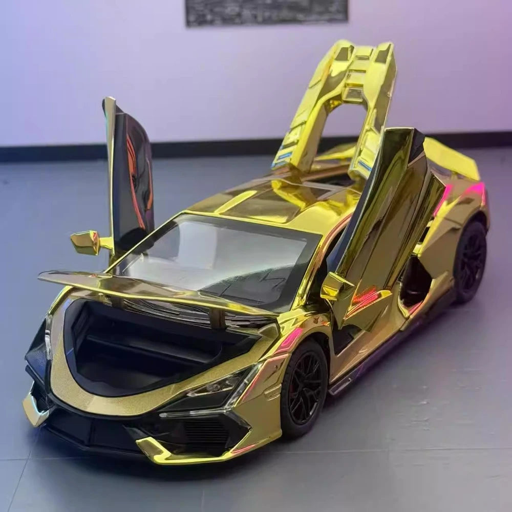 [TOY] 1:24 Lamborghini 2023 Revuelto goud modelauto Die-Cast