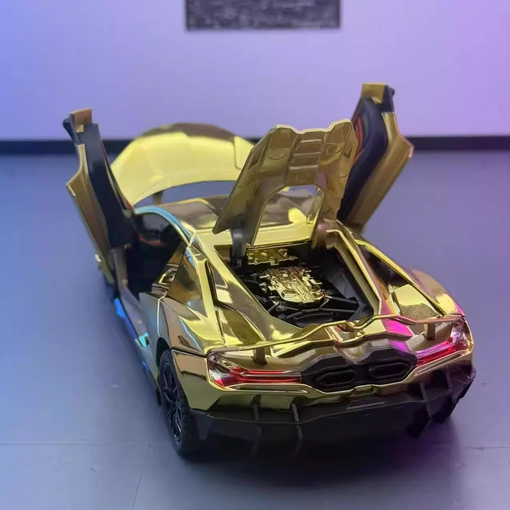[TOY] 1:24 Lamborghini 2023 Revuelto goud modelauto Die-Cast