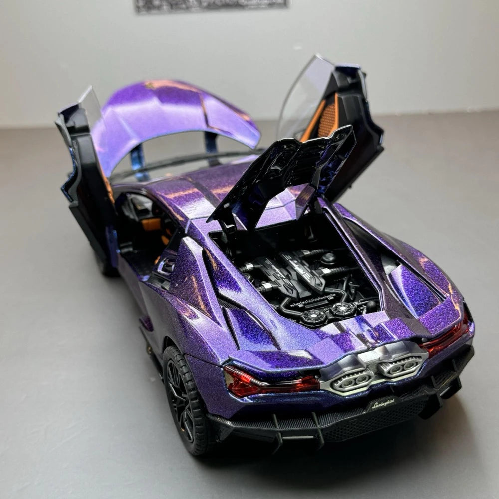 [TOY] 1:24 Lamborghini 2023 Revuelto Purple Model Car Die-Cast