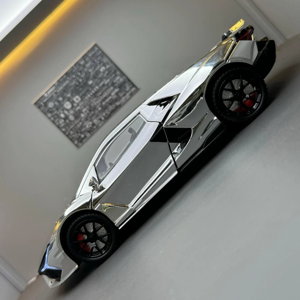 [TOY] 1:24 Lamborghini 2023 Revuelto Silver Model Car Die-Cast