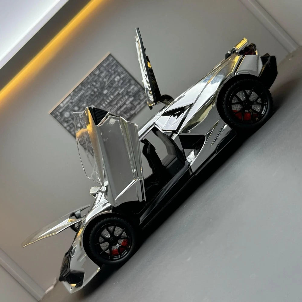 [TOY] 1:24 Lamborghini 2023 Revuelto Silver Model Car Die-Cast