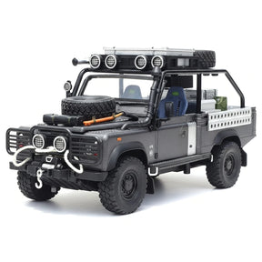 [TOY] 1:24 Land Rover 2001 Defender 110 Tomb Raider gris voiture miniature Die-Cast