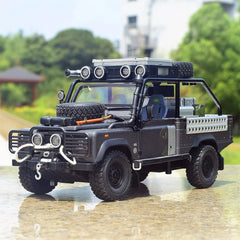 [TOY] 1:24 Land Rover 2001 Defender 110 Tomb Raider Gray Model Car Die-Cast