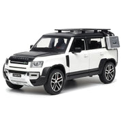 Land Rover 2020 Defender 110 vit 1:24 – modellbil i gjuten metall för display