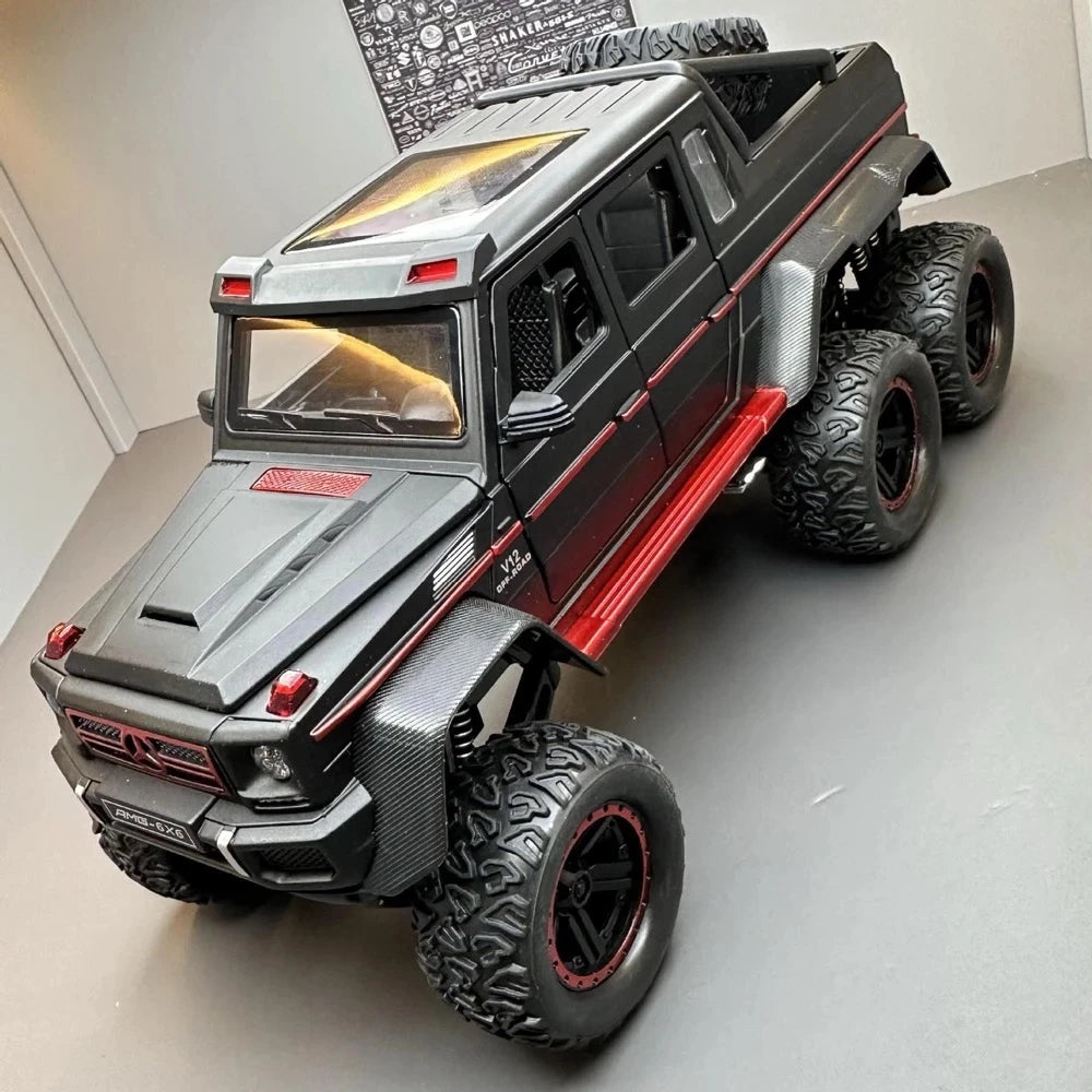 [TOY] 1:24 Mercedes-AMG 2013 G63 6x6 Off Road Black Model Car Die-Cast