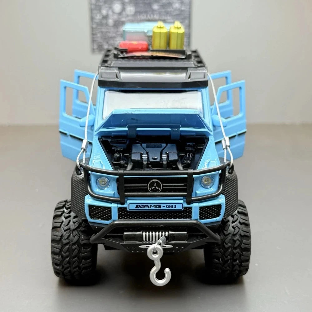 [TOY] 1:24 Mercedes-AMG 2013 G63 6x6 Off Road blauw modelauto Die-Cast